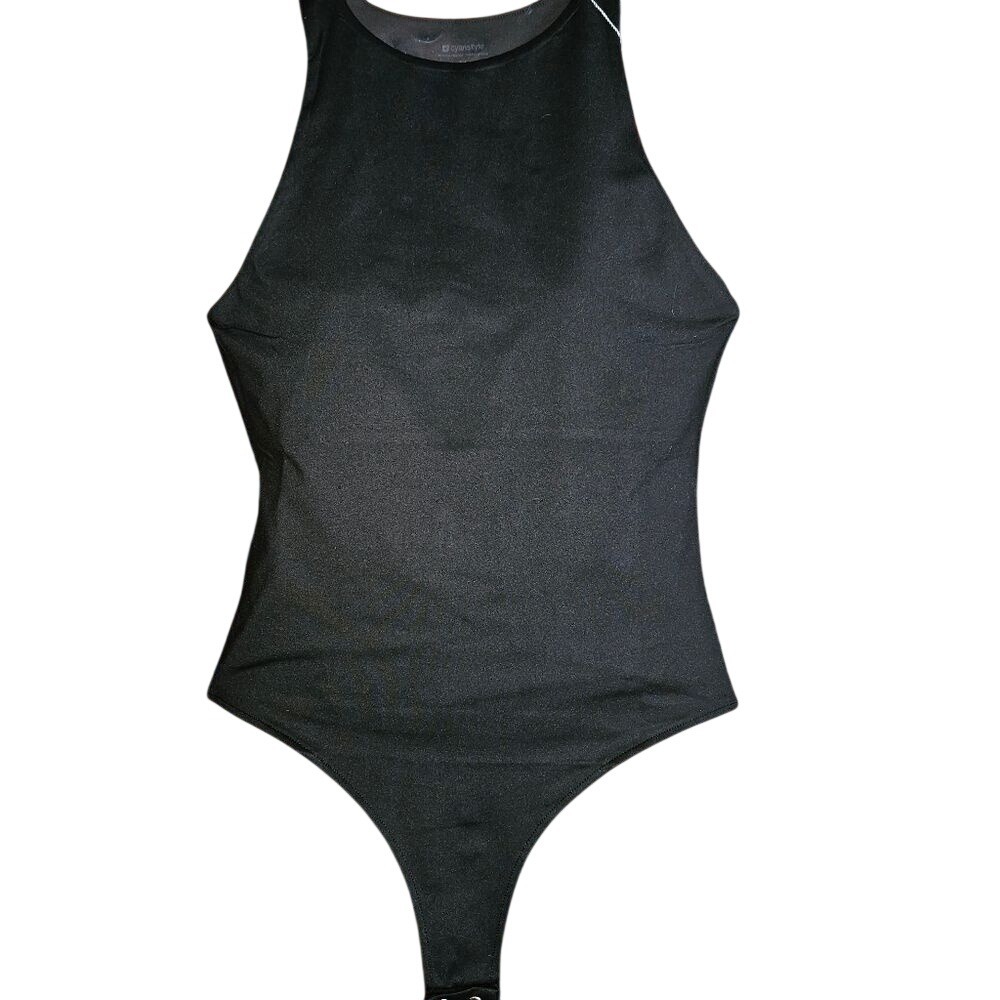 NEW Black Unitard Onesie Bodysuit Stretch Activewear Layer‎ by CYANSTYLE XXL
